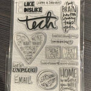 NEW Ali Edwards story stamp "TECH"